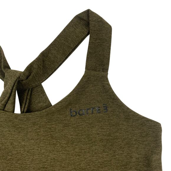Beyond Yoga x Barre 3 Twist Through Cropped Tank Top Built In Bra Green Womens M - Picture 3 of 5